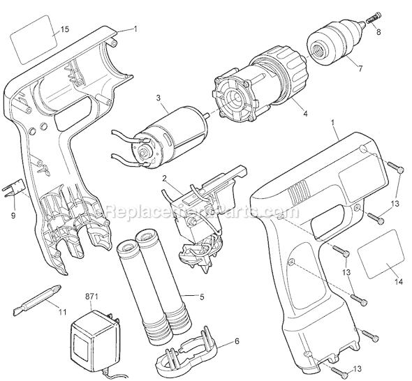 Page A Diagram and Parts List for VP840T Type 2 Black and Decker Electric Drill